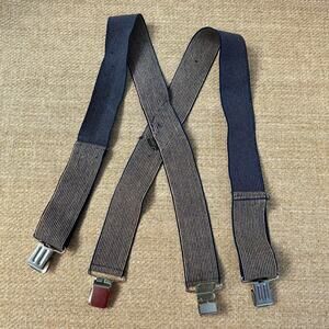 Welch Suspenders Braces Striped Adjustable Elastic Clip On USA Made